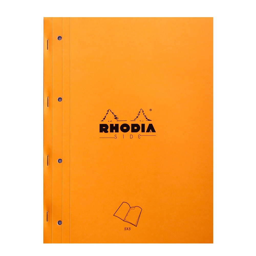 5 Bloc grapado lateral - Rhodia 118016C - Cuadricula (5x5mm) - 22,2x29,6x1cm.