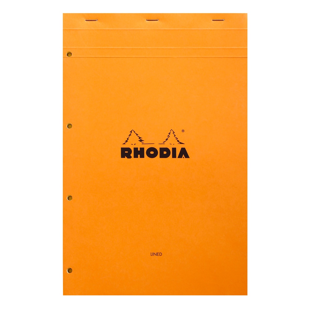 5 Bloc grapado Yellow N°119 - Rhodia 119660C - Líneas horizontales (8?mm) + margen - 31,8x21x0,9cm.