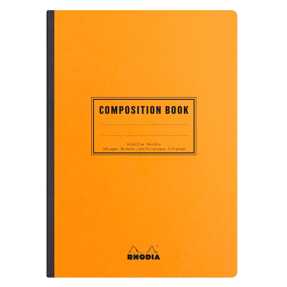 5 Cuaderno Composition Book A5 - Rhodia 119208C - Cuadricula (5x5mm) - 14,8x21 cm.