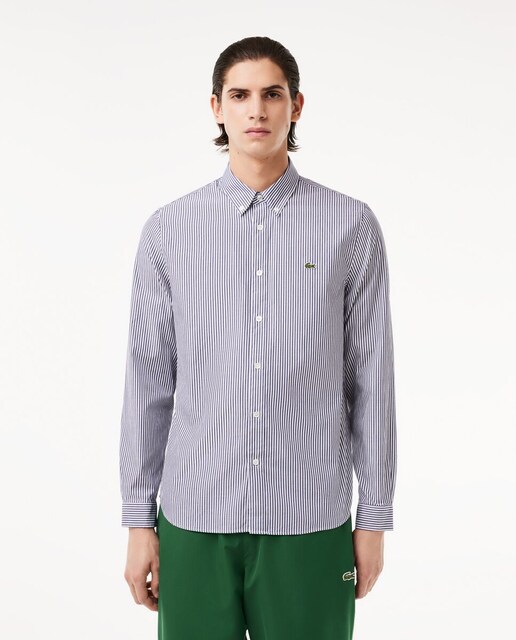 Imagen 0 de Camisa de hombre Regular fit en algodón de rayas de manga larga