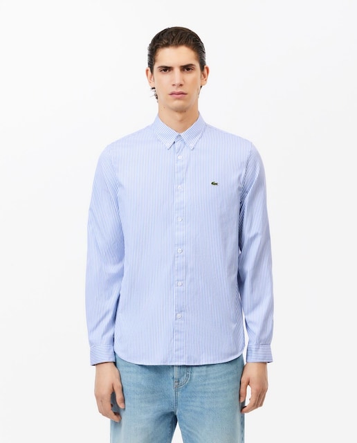 Imagen 0 de Camisa de hombre Regular fit en algodón de rayas de manga larga