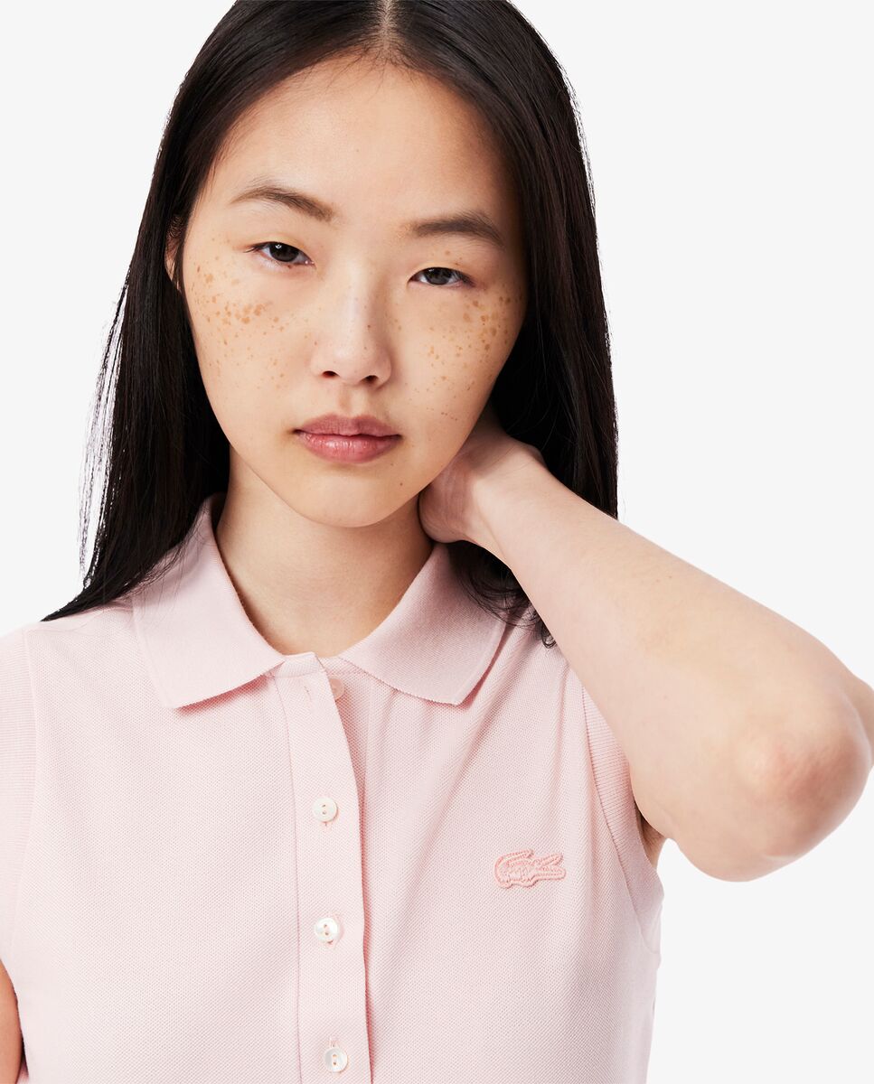 Polo de mujer sin mangas elástico de corte ajustado - Lacoste - Rosa Rosa-3