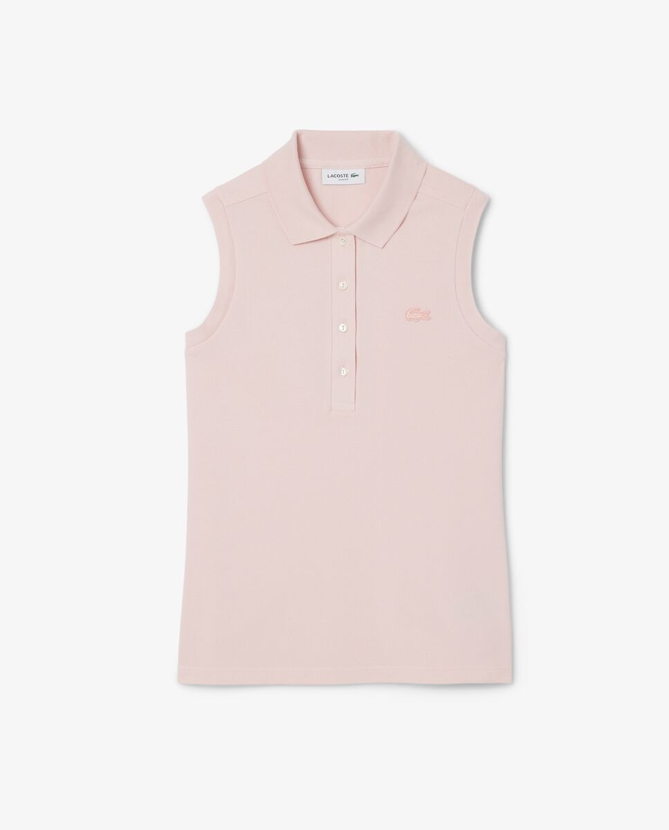 Polo de mujer sin mangas elástico de corte ajustado - Lacoste - Rosa Rosa-6