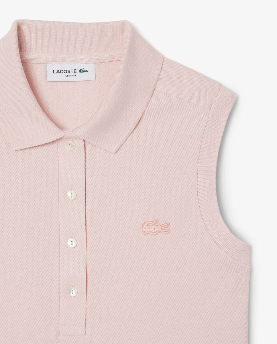 Polo de mujer sin mangas elástico de corte ajustado - Lacoste - Rosa Rosa-5