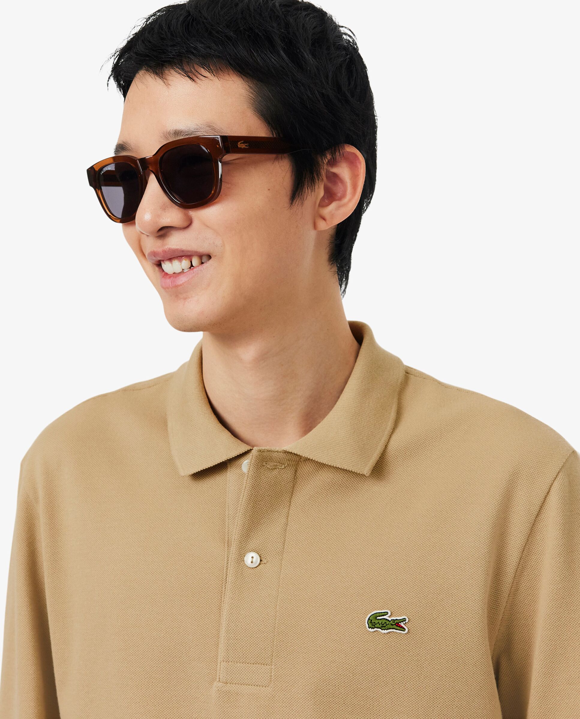 Polo de hombre de corte clásico de manga larga - Lacoste - Beige Beige-3