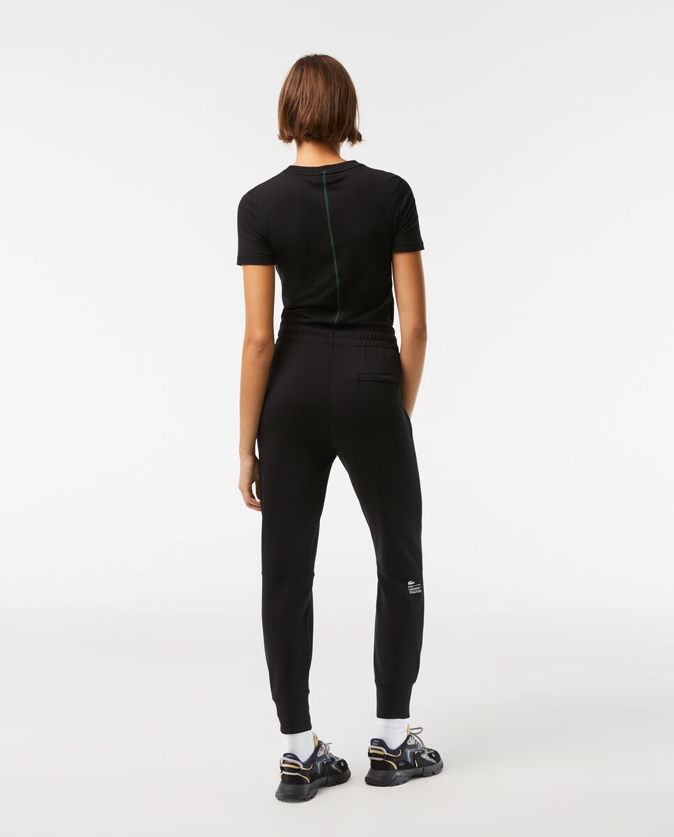 Jogger de mujer ajustado de felpa de algodón - Lacoste - Negro Negro-2