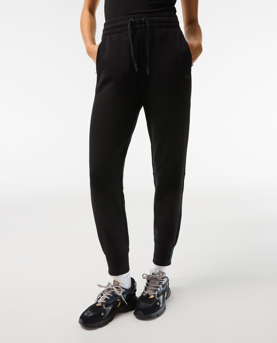 Jogger de mujer ajustado de felpa de algodón - Lacoste - Negro Negro-3