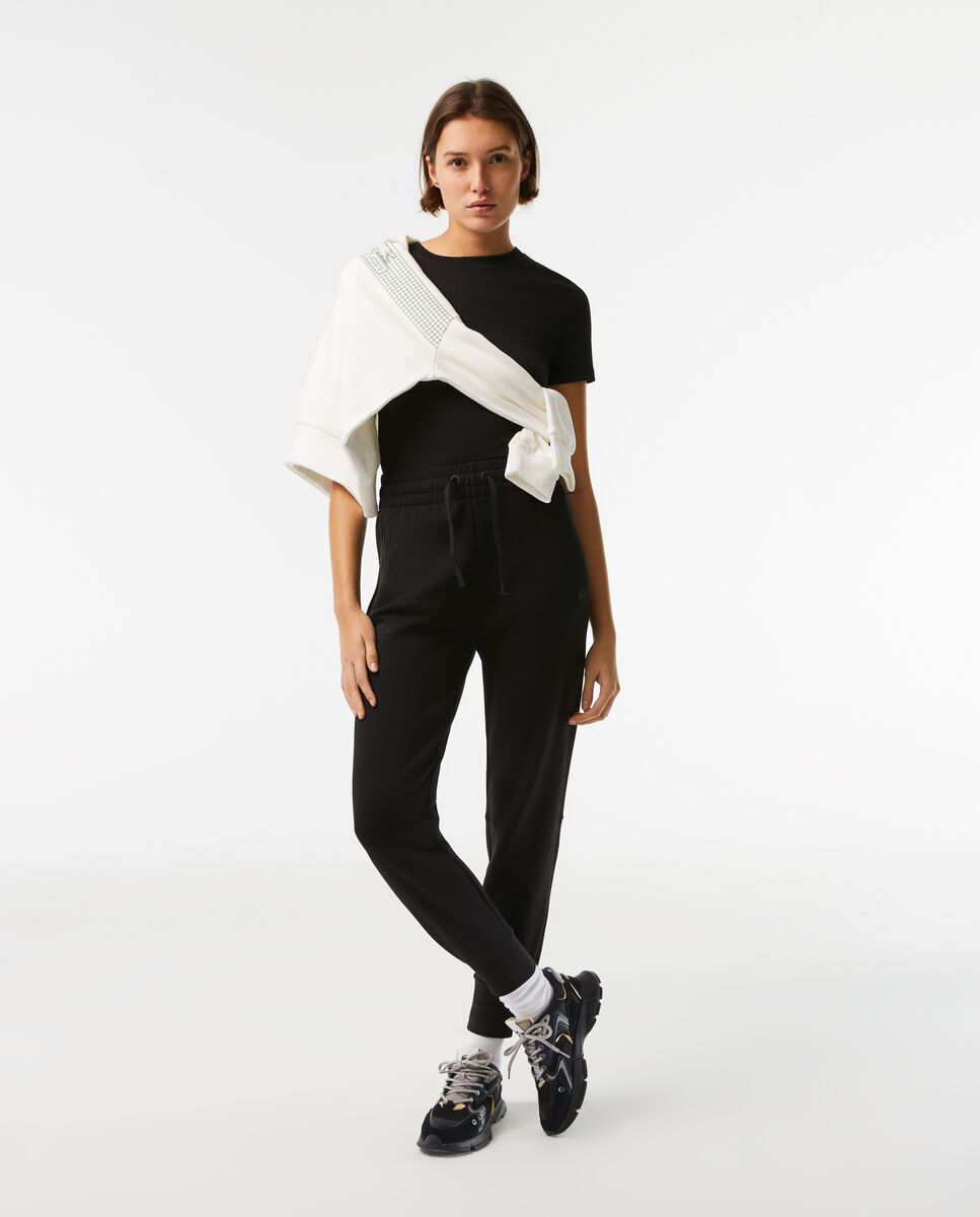 Jogger de mujer ajustado de felpa de algodón - Lacoste - Negro Negro-4