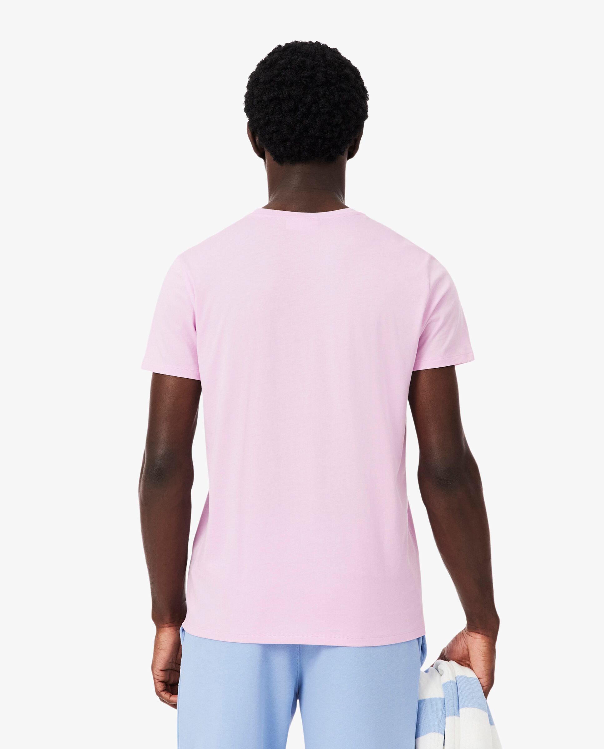 Camiseta de hombre de algodón pima de manga corta - Lacoste - Rosa Rosa-2