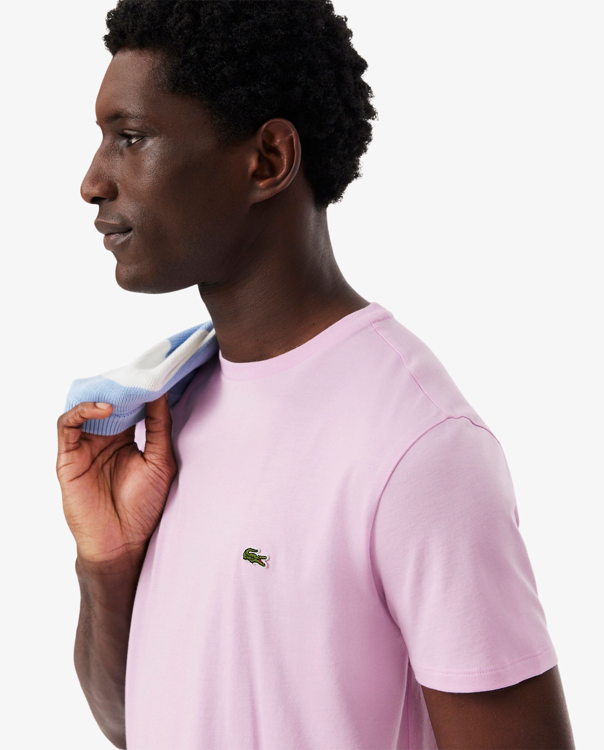 Camiseta de hombre de algodón pima de manga corta - Lacoste - Rosa Rosa-3