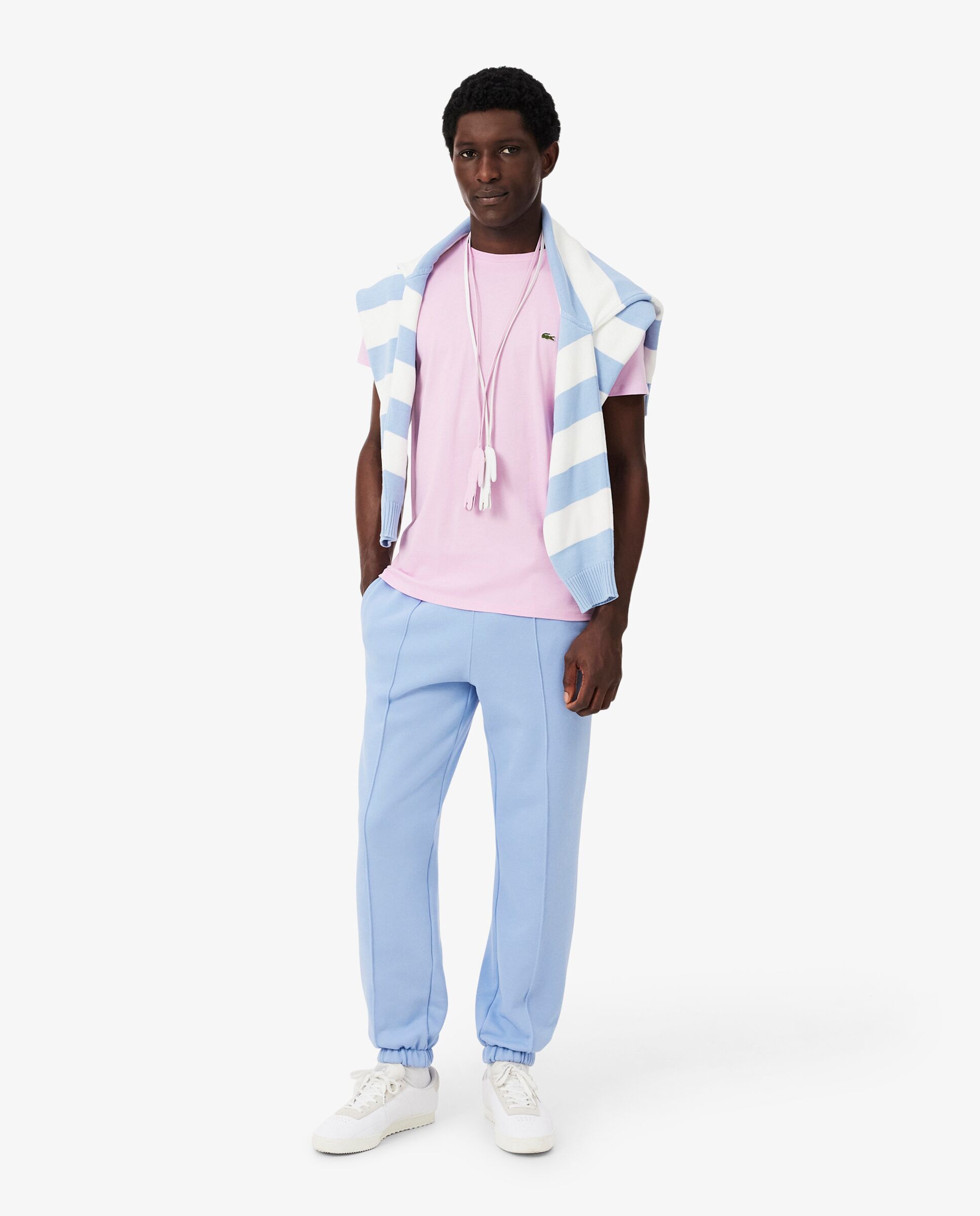 Camiseta de hombre de algodón pima de manga corta - Lacoste - Rosa Rosa-4