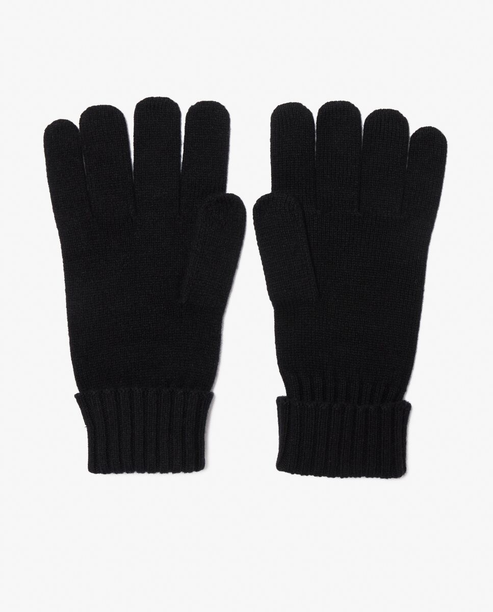Guantes unisex lacoste en tejido de punto de lana - Negro Negro-3