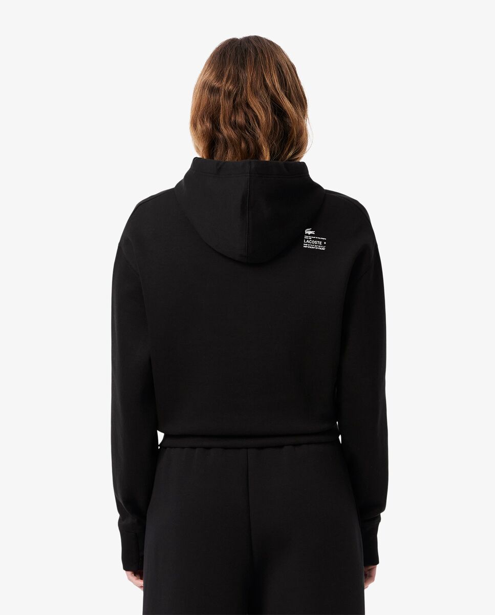 Sudadera de mujer con capucha corta de algodón - Lacoste - Negro Negro-2