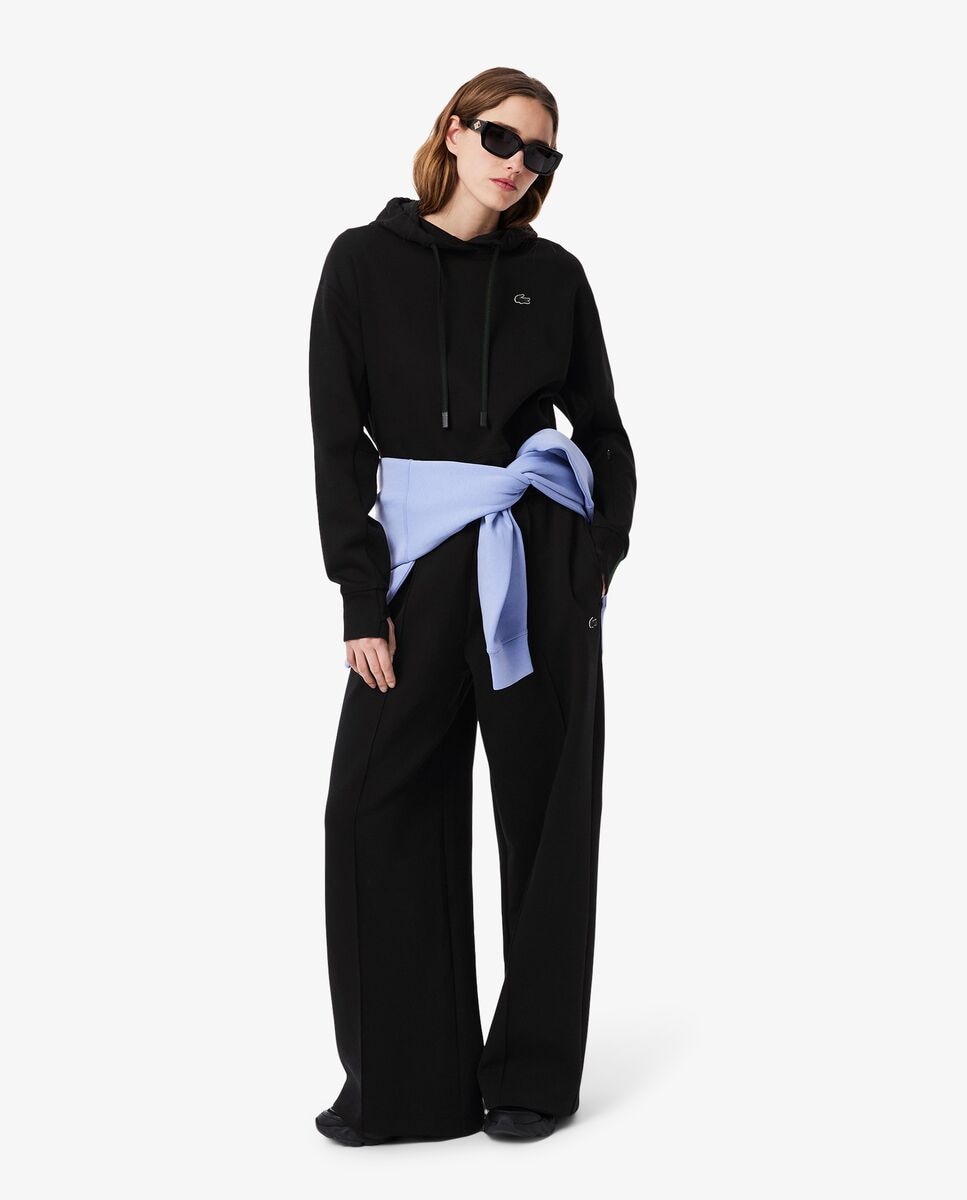 Sudadera de mujer con capucha corta de algodón - Lacoste - Negro Negro-4