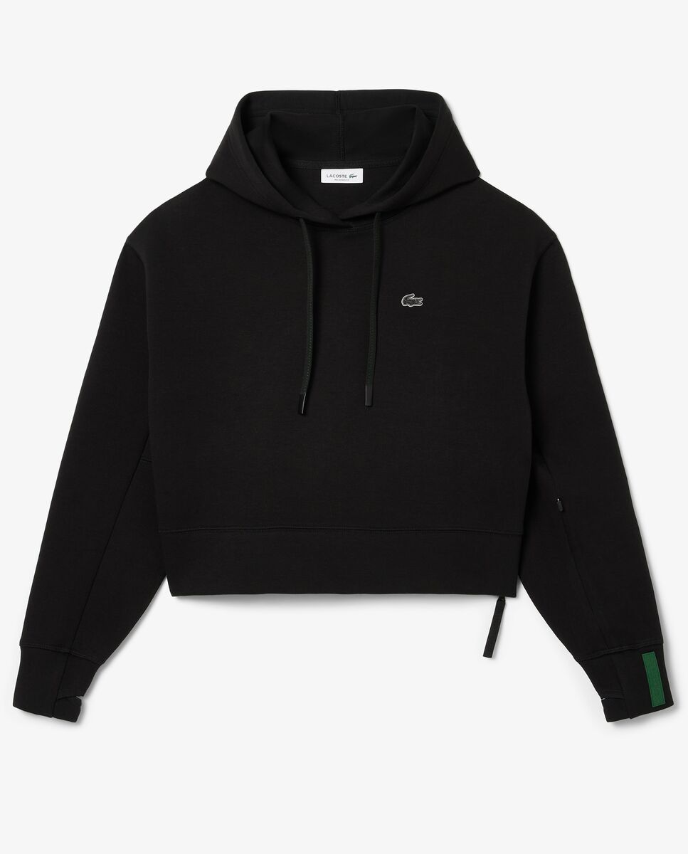 Sudadera de mujer con capucha corta de algodón - Lacoste - Negro Negro-6