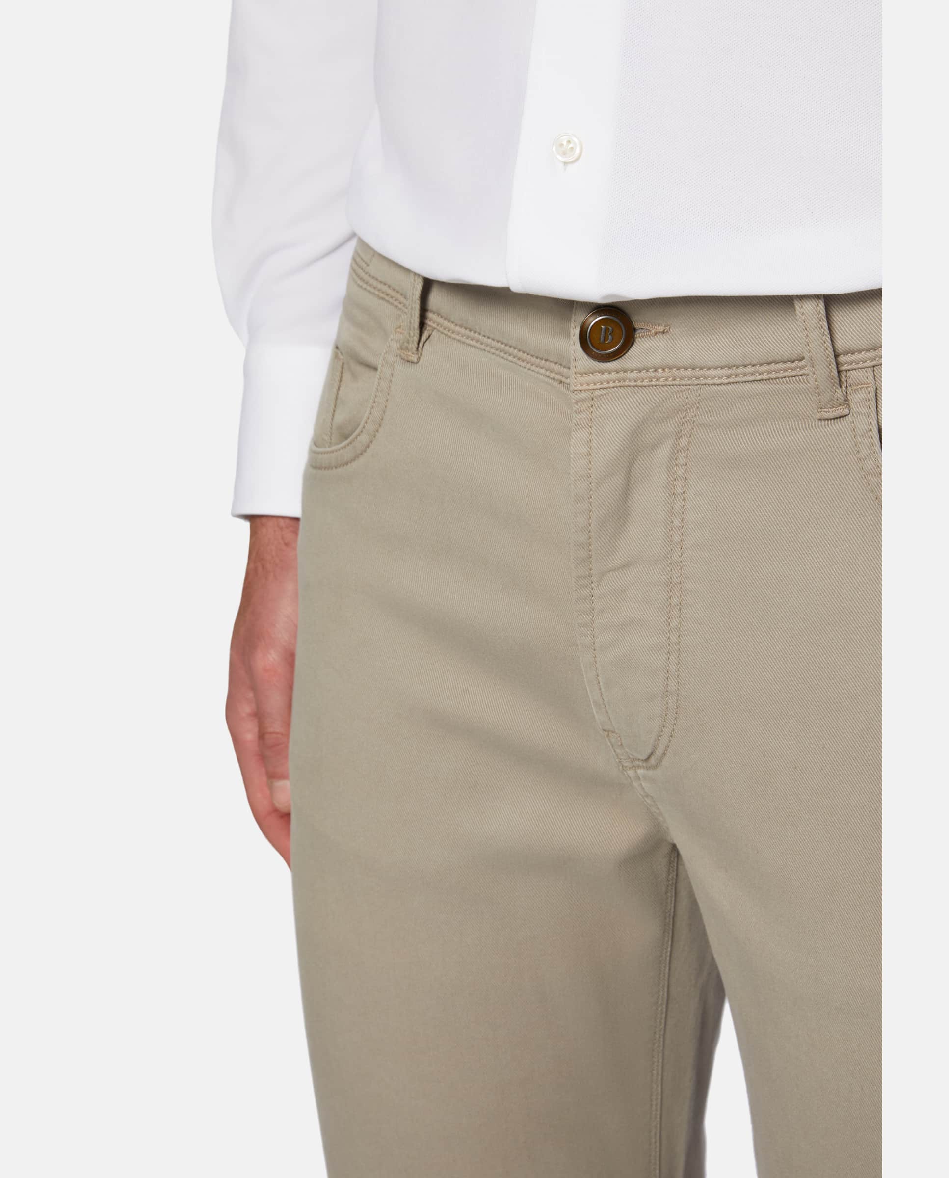 Vaquero de hombre de corte regular en tejido elástico - Boggi Milano - Beige Beige-3