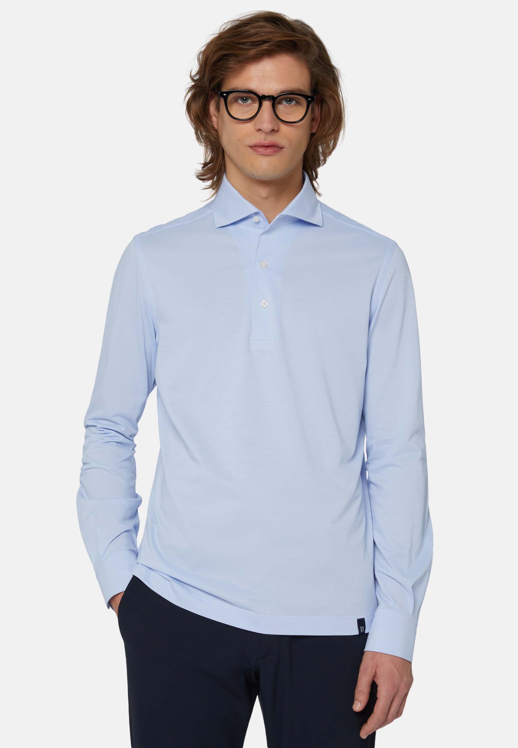 Imagen 0 de Polo de hombre de punto jersey japonés Azul claro