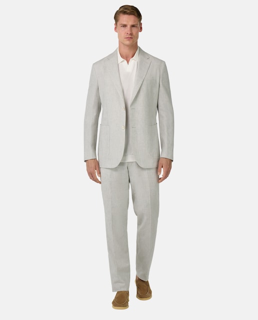 Imagen 0 de Traje de hombre Príncipe de Gales en lino y algodón