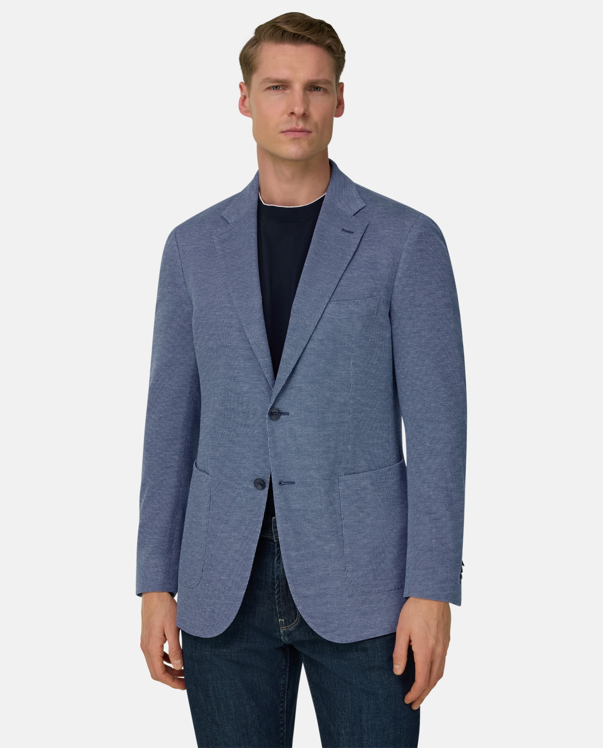 Boggi Milano - Chaqueta de punto spillo en mezcla de algodón b jersey.