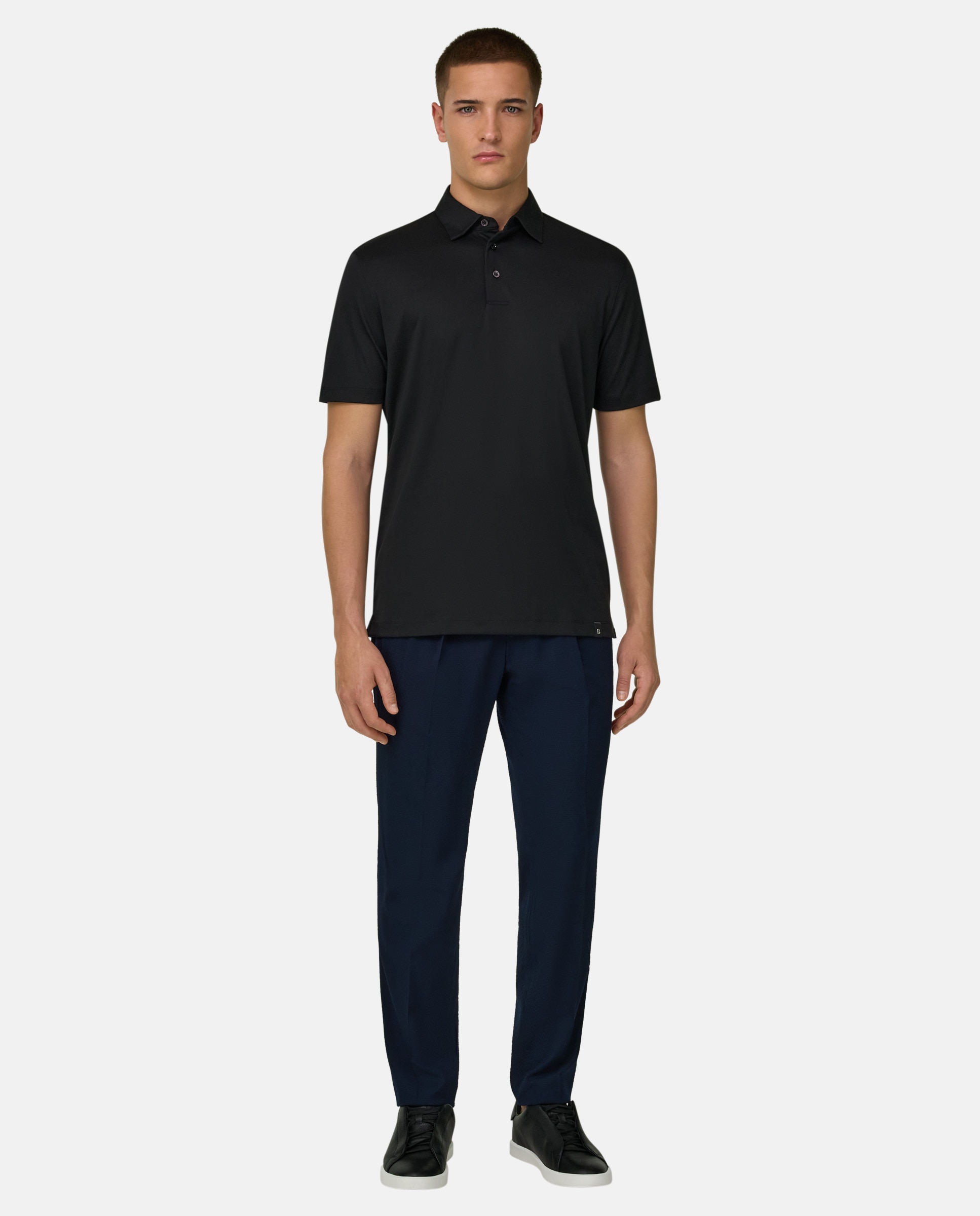 Boggi Milano - Pantalón city de seersucker de lana elástico.