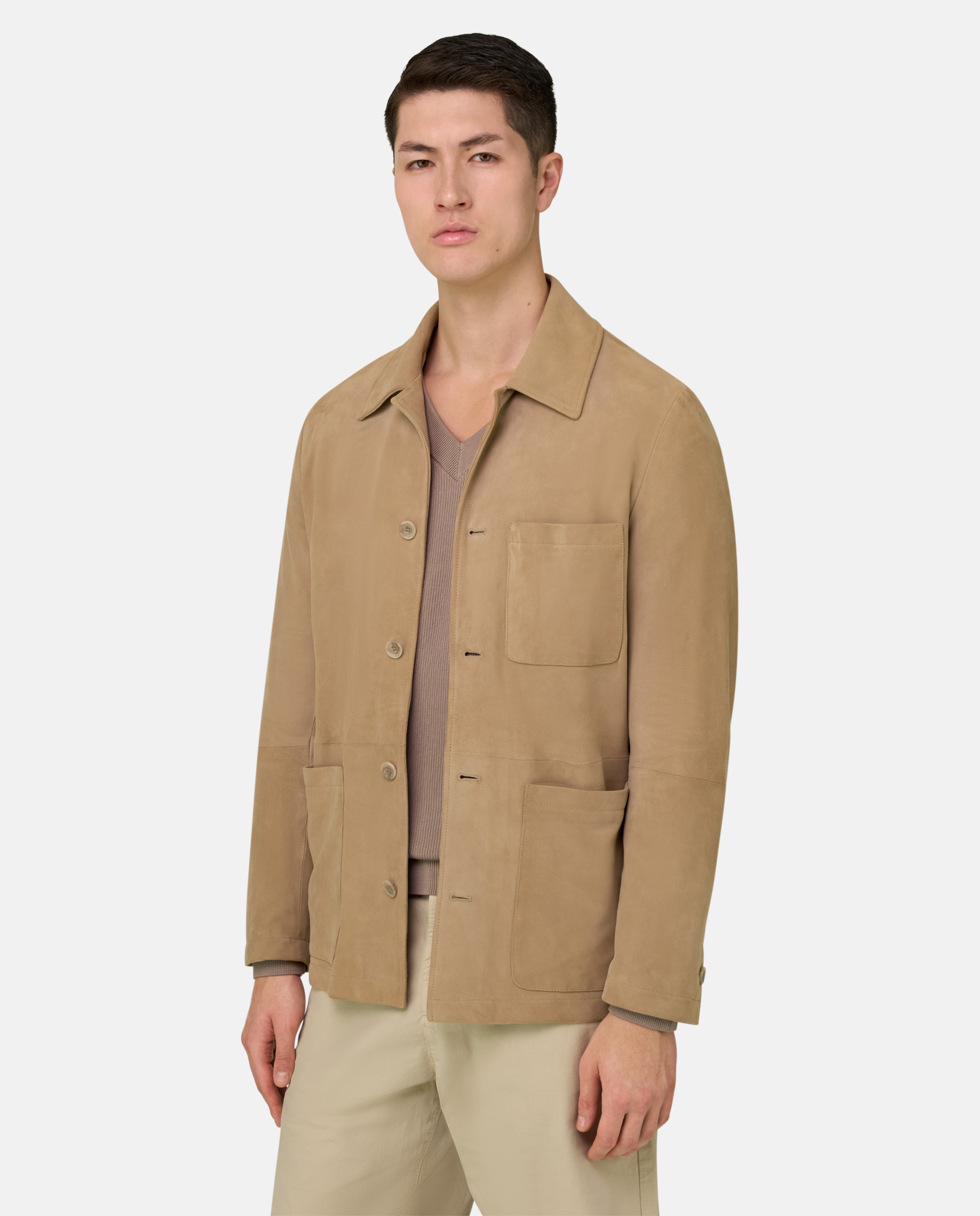 Imagen 1 de Americana camisera work de piel Beige