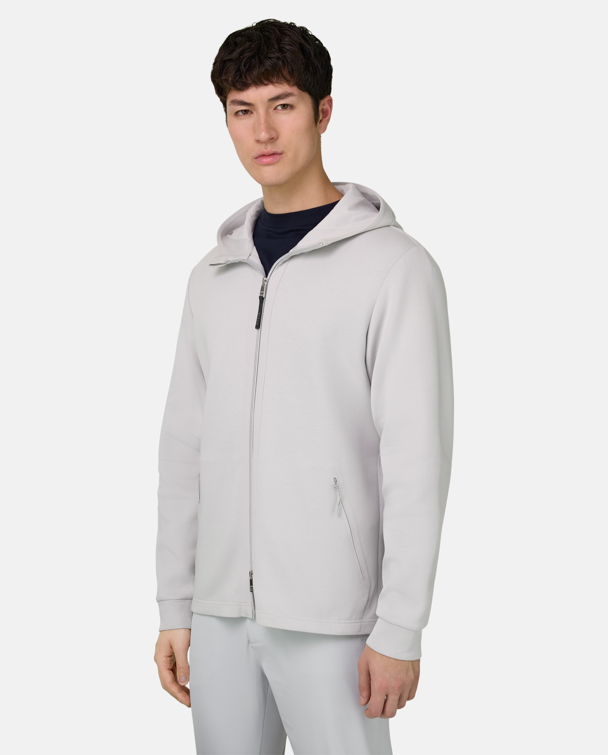 Imagen 0 de Sudadera con capucha y cremallera de neopreno ligero Blanco hielo
