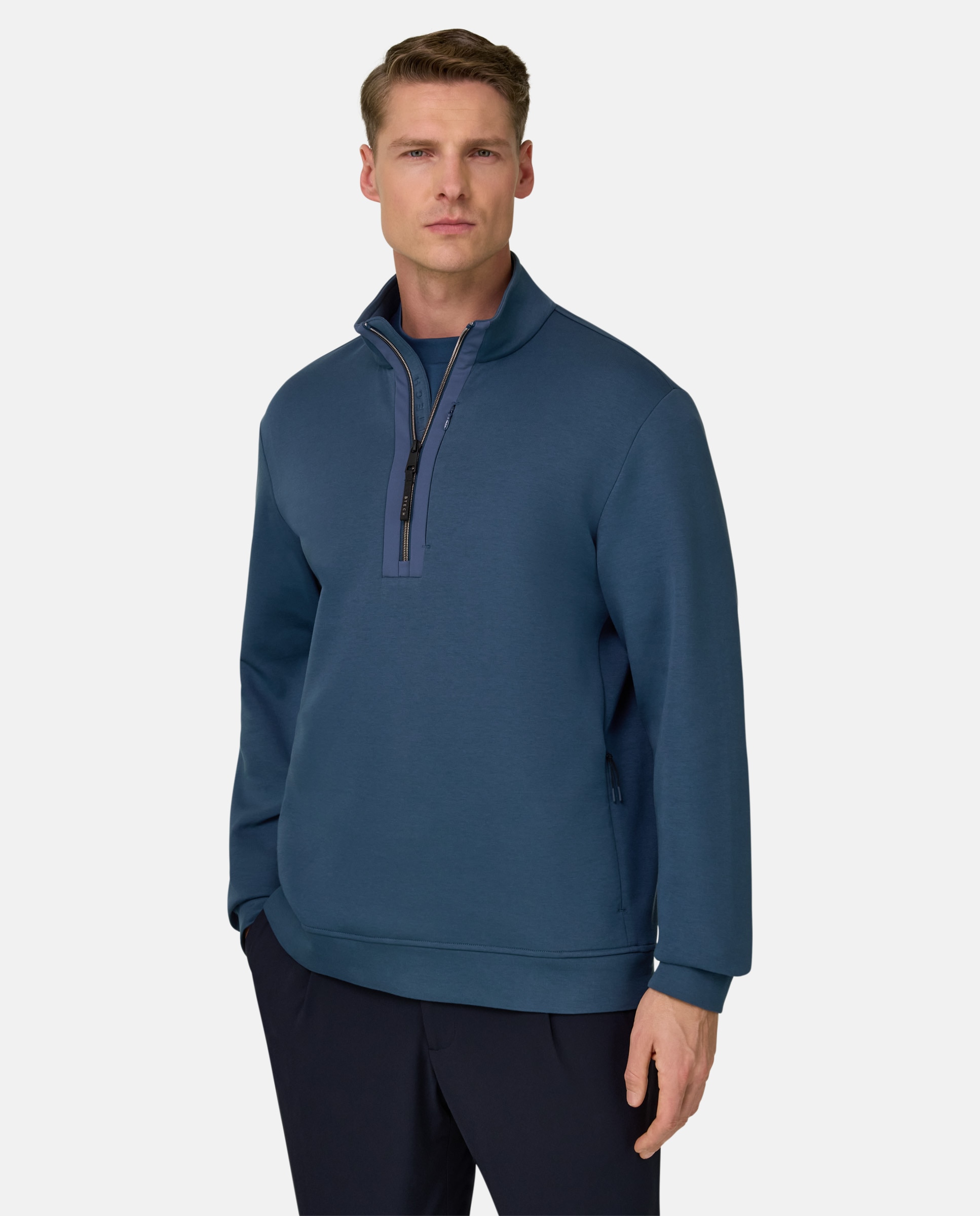 Boggi Milano - Sudadera sin capucha de neopreno ligero con media cremallera.