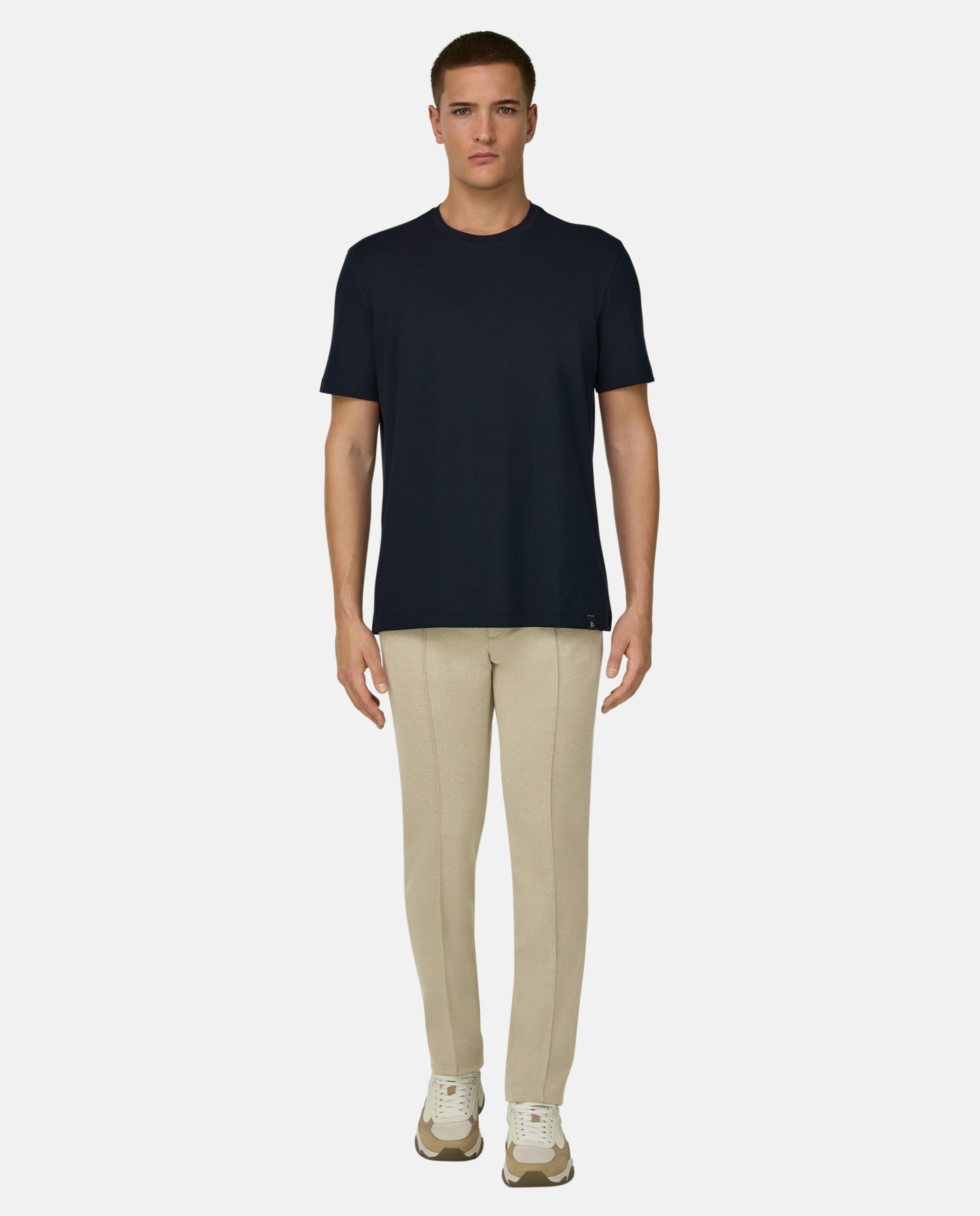 Boggi Milano - Chino de punto de mezcla de algodón.