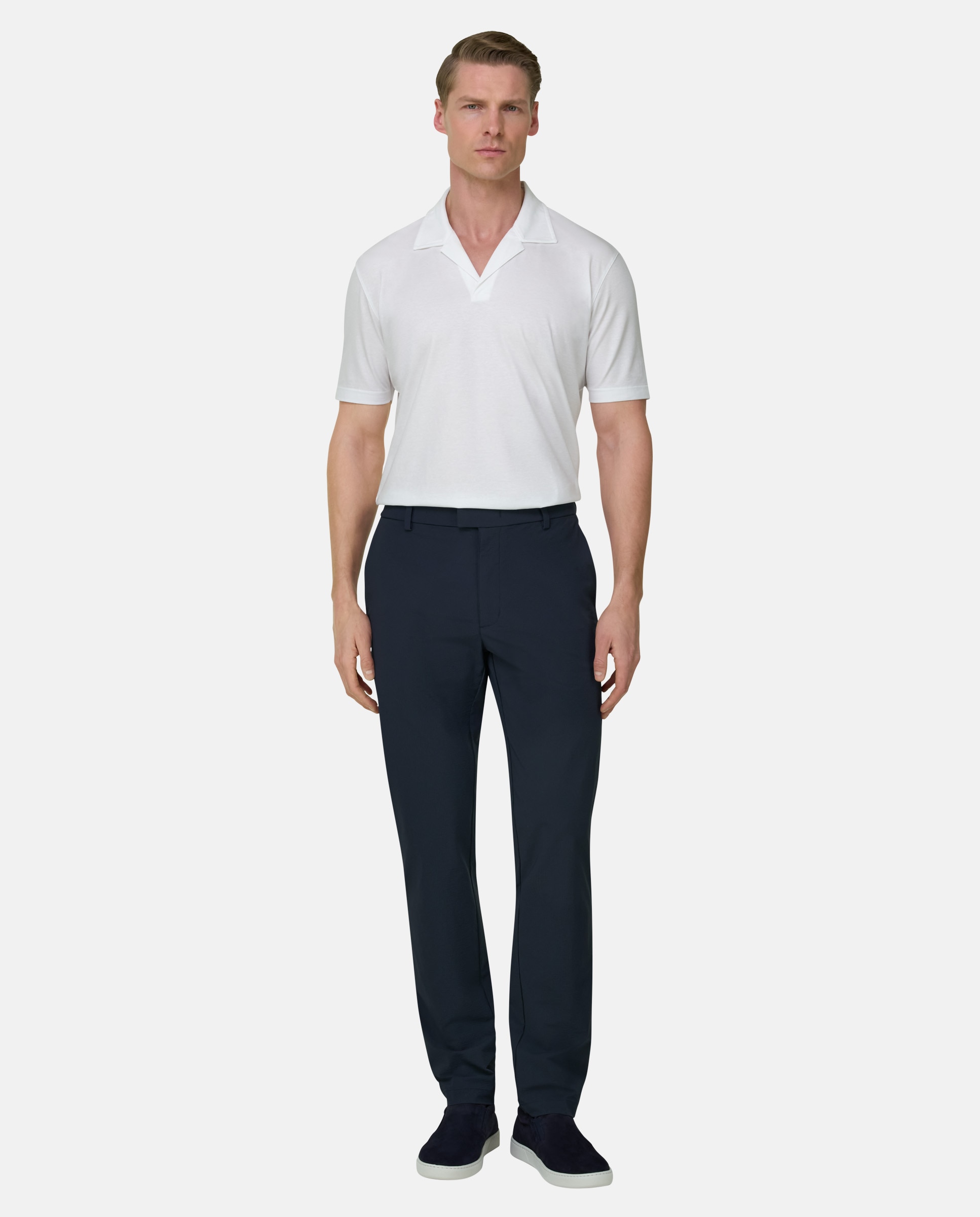 Boggi Milano - Pantalón de seersucker de nailon elástico b t.