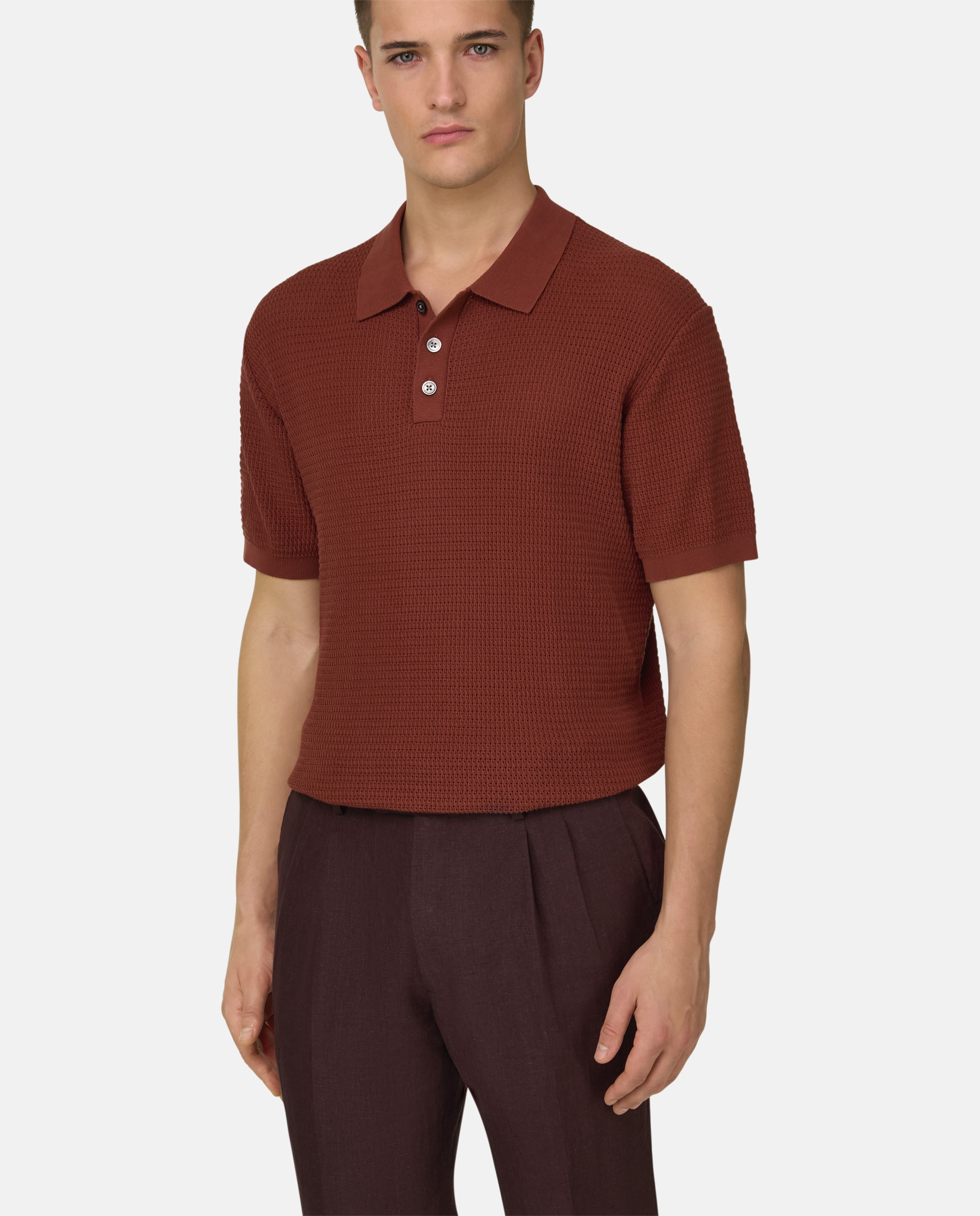 Boggi Milano - Polo de punto 100 % algodón orgánico.