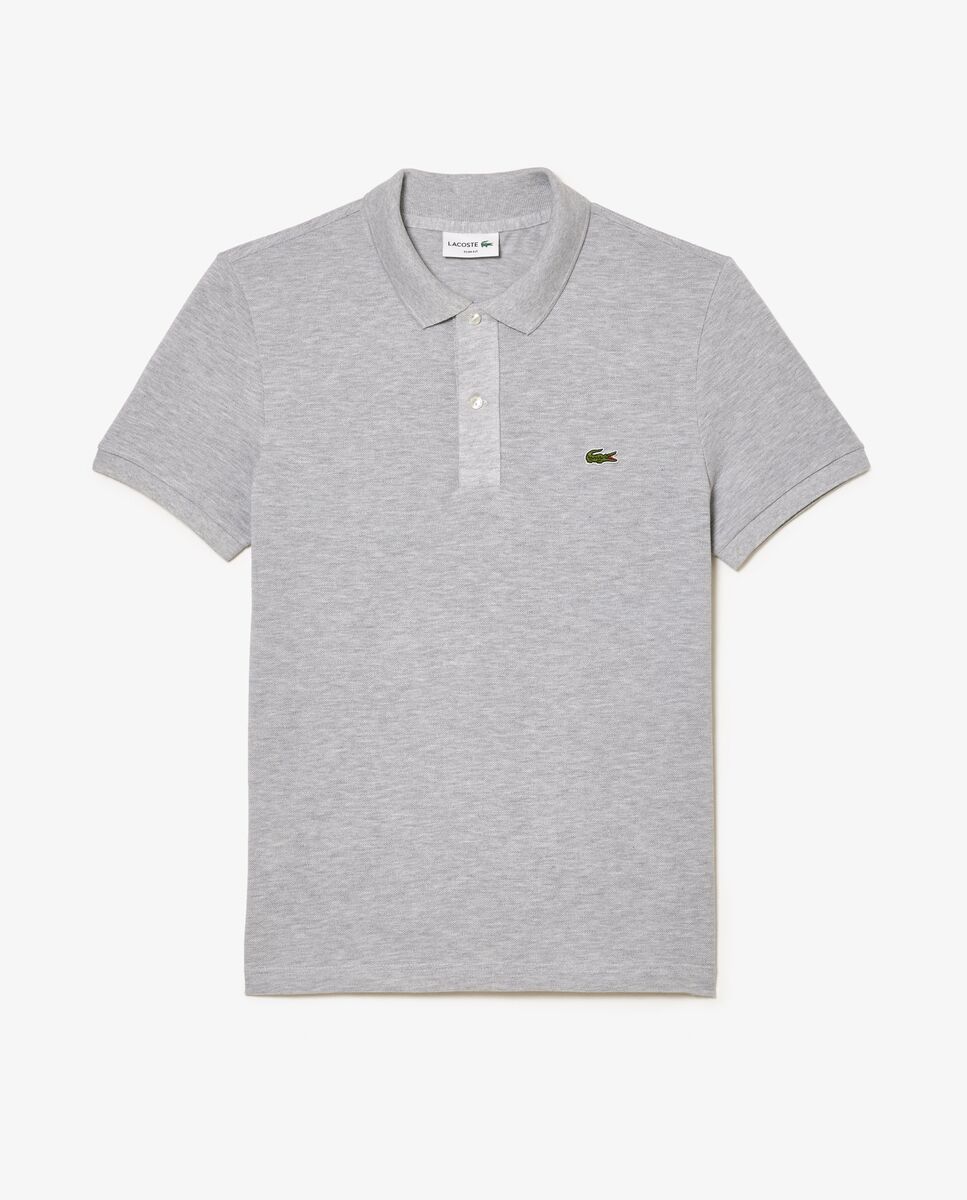 Polo de hombre de piqué de corte ajustado de manga corta - Gris claro Gris claro-3