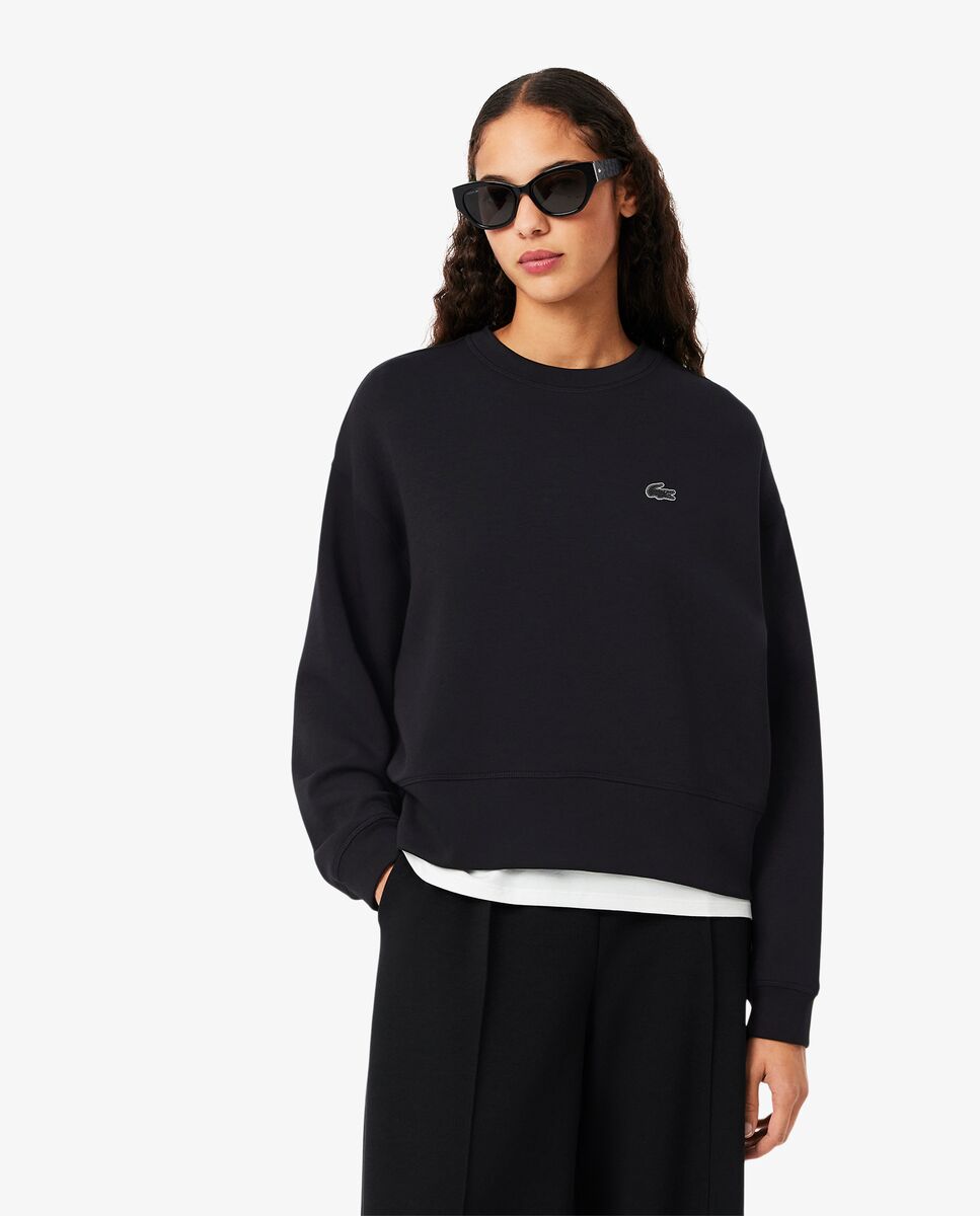 Imagen 0 de Sudadera de mujer de algodón oversized de manga larga Negro