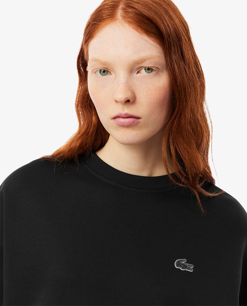 Sudadera de mujer de algodón oversized de manga larga - Lacoste - Negro Negro-3