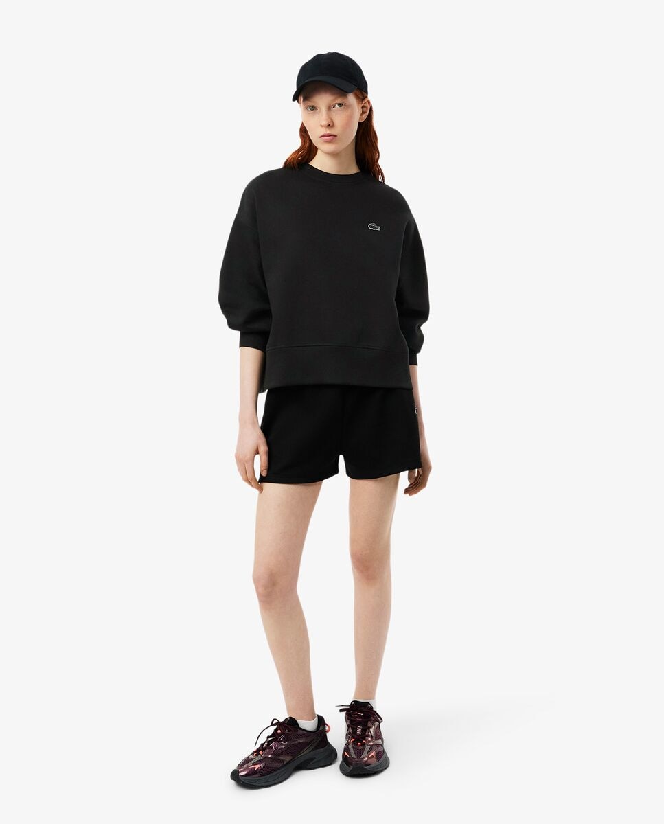 Sudadera de mujer de algodón oversized de manga larga - Lacoste - Negro Negro-4