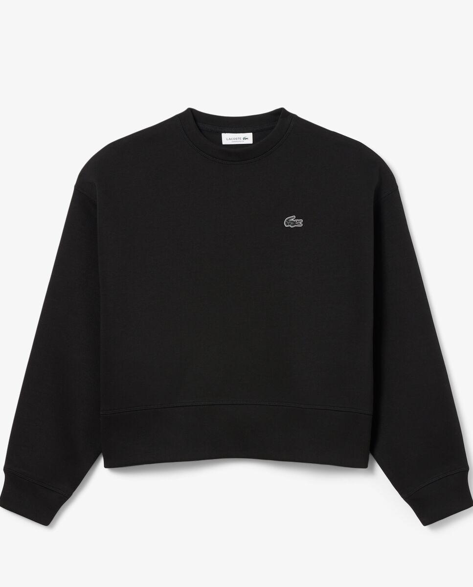 Sudadera de mujer de algodón oversized de manga larga - Lacoste - Negro Negro-6