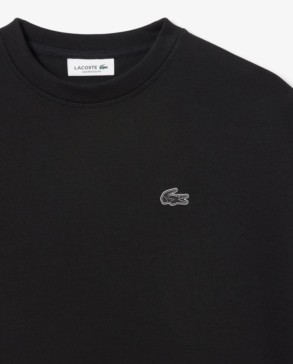 Sudadera de mujer de algodón oversized de manga larga - Lacoste - Negro Negro-5