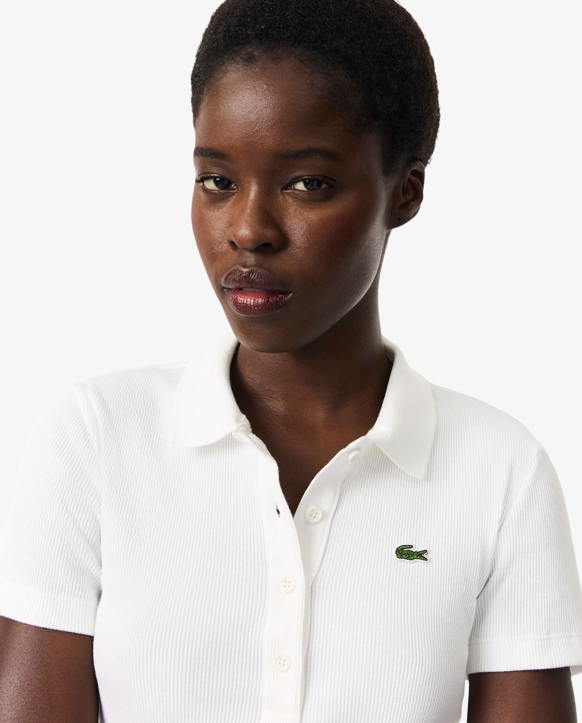 Polo de mujer de manga corta - Lacoste - Blanco Blanco-3