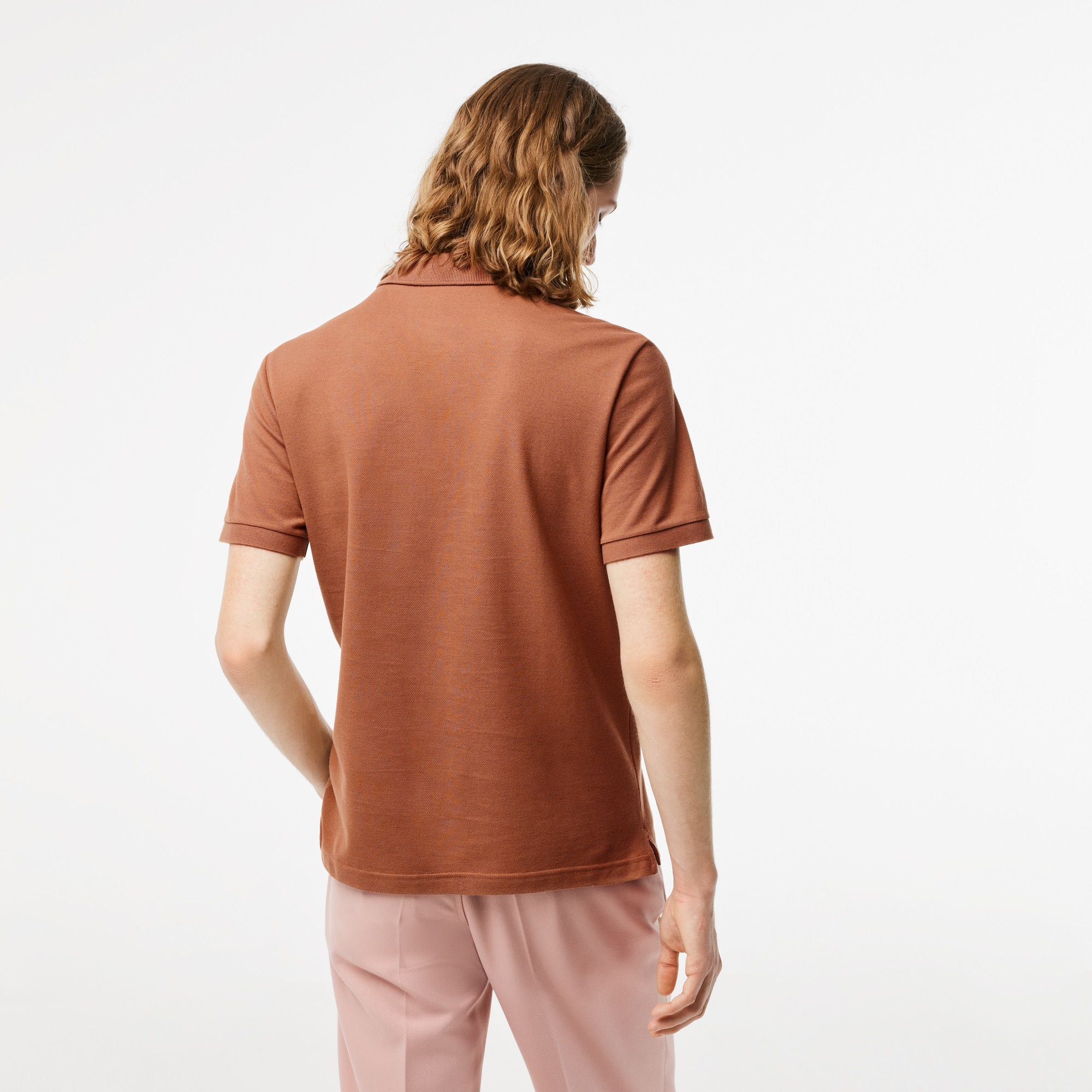Polo de hombre de piqué de corte ajustado de manga corta - Lacoste - Marrón claro Marrón claro-2