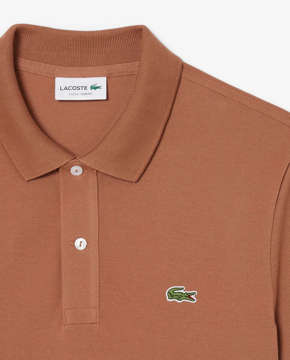 Polo de hombre de piqué de corte ajustado de manga corta - Lacoste - Marrón claro Marrón claro-5