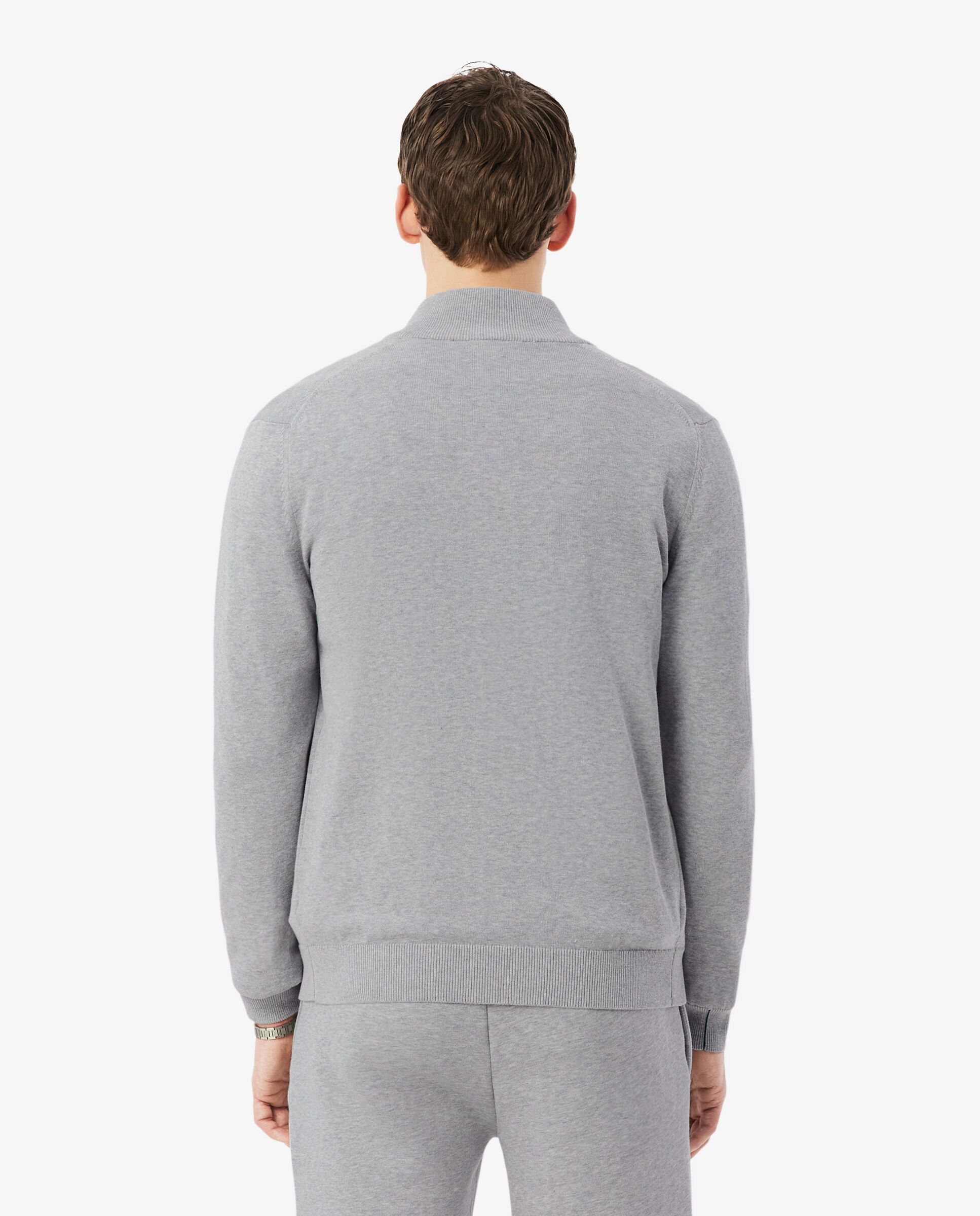 Imagen 2 de Jersey de hombre de cuello alto de algodón con cremallera - Gris oscuro Gris oscuro