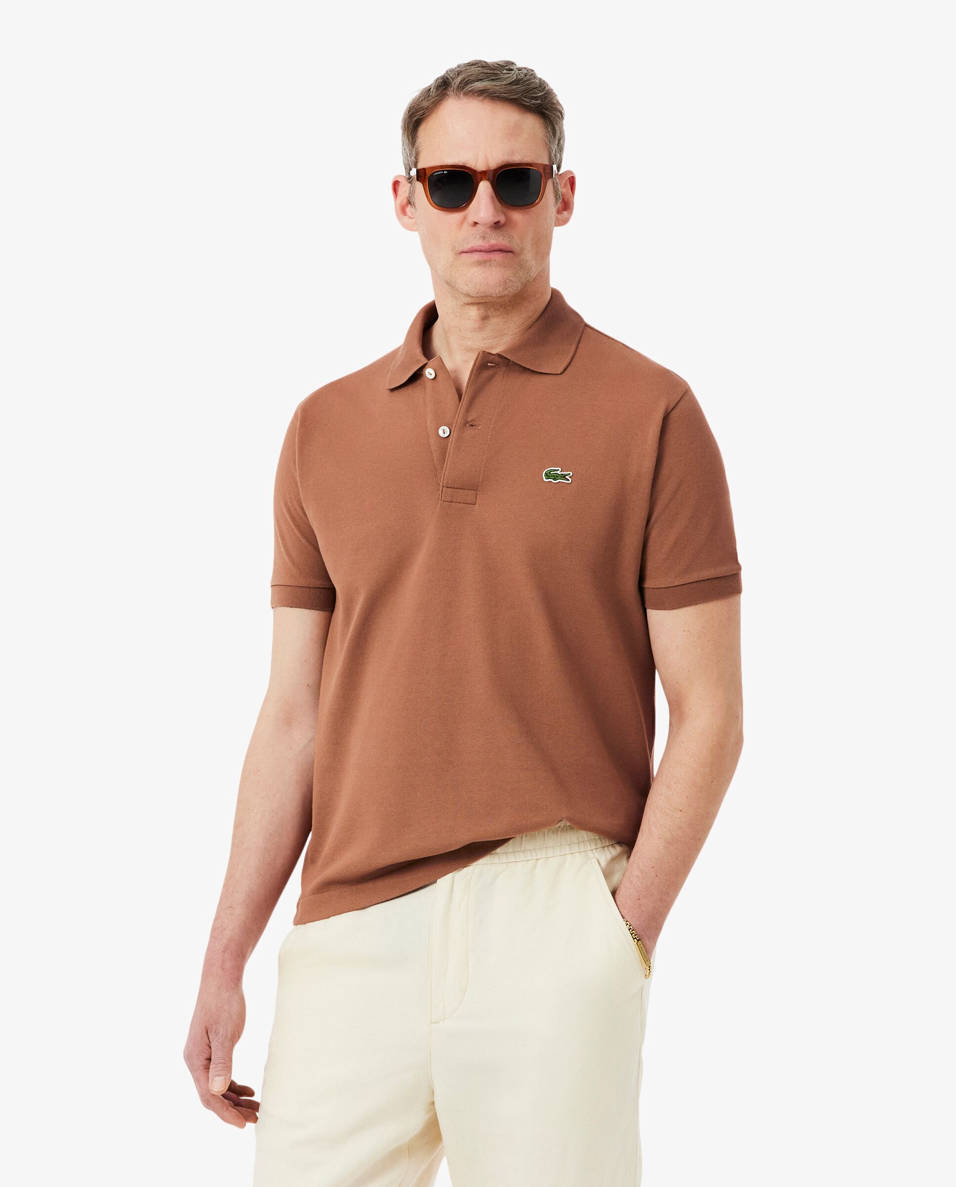 Polo de hombre original de corte clásico de manga corta - Lacoste - Marrón claro Marrón claro-1