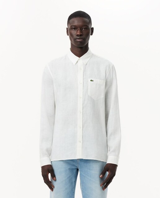 Imagen 0 de Camisa de hombre de lino de corte regular y manga larga