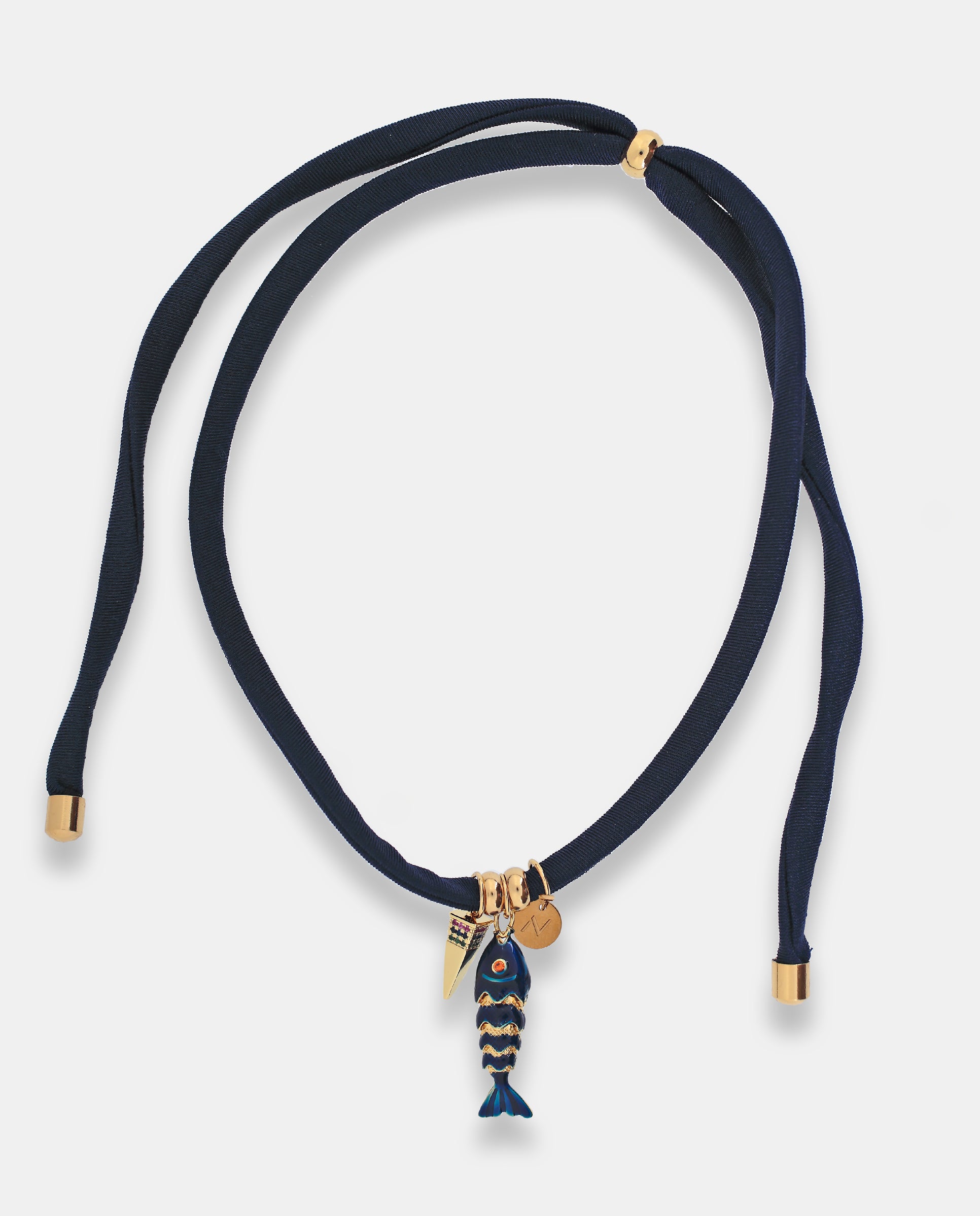 Imagen 0 de Collar chic marino pez elástico regulable Azul