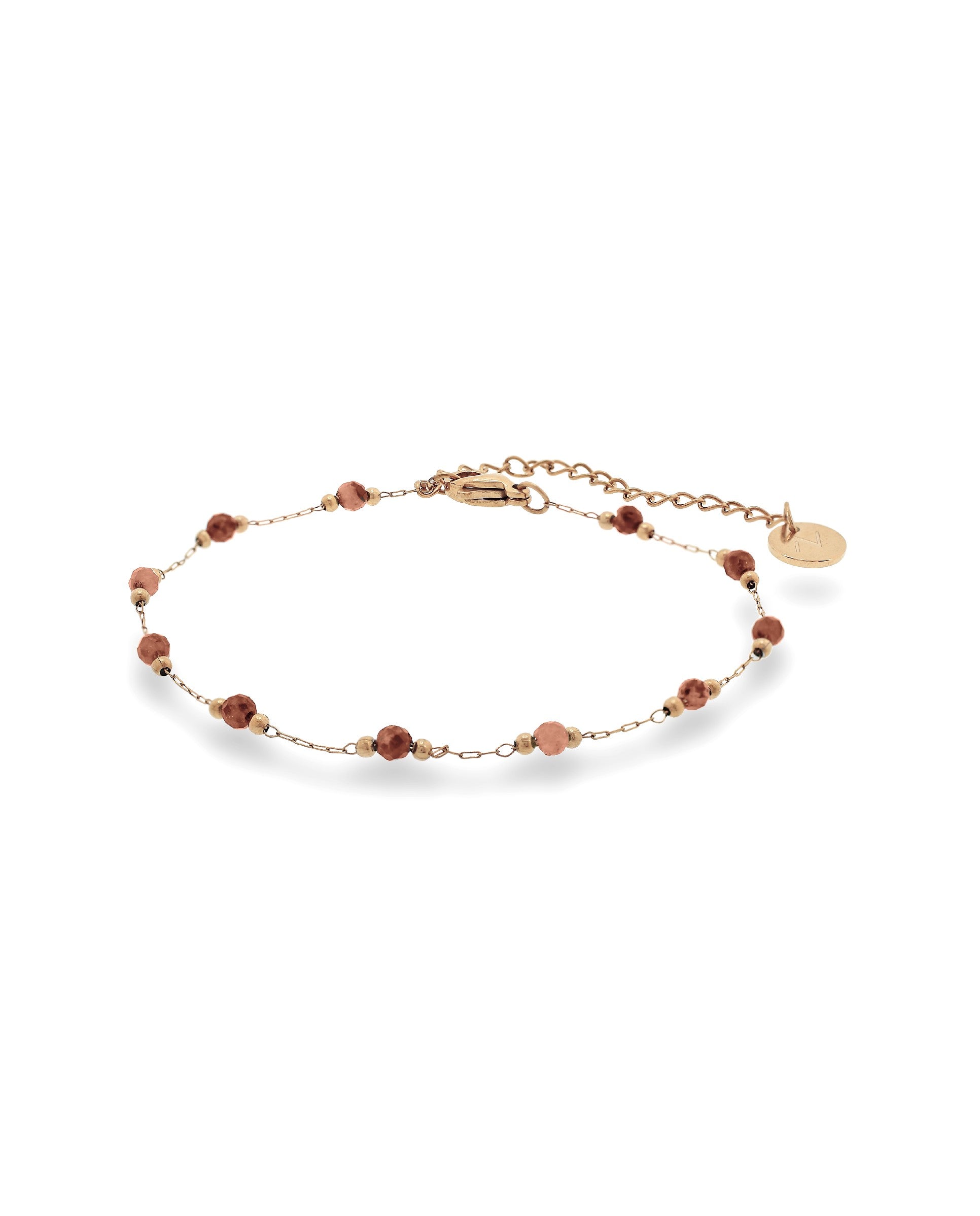 Imagen 0 de Pulsera de cadena fina dorada con piedras Dorado