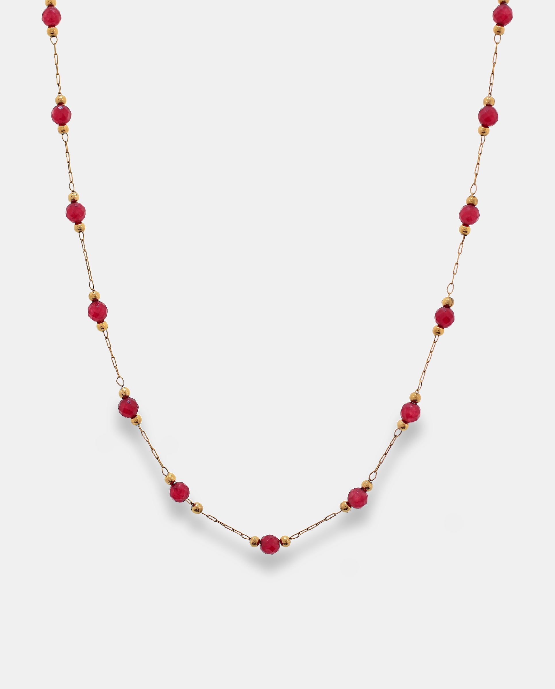 Imagen 0 de Collar en acero dorado con pequeñas cuentas Dorado