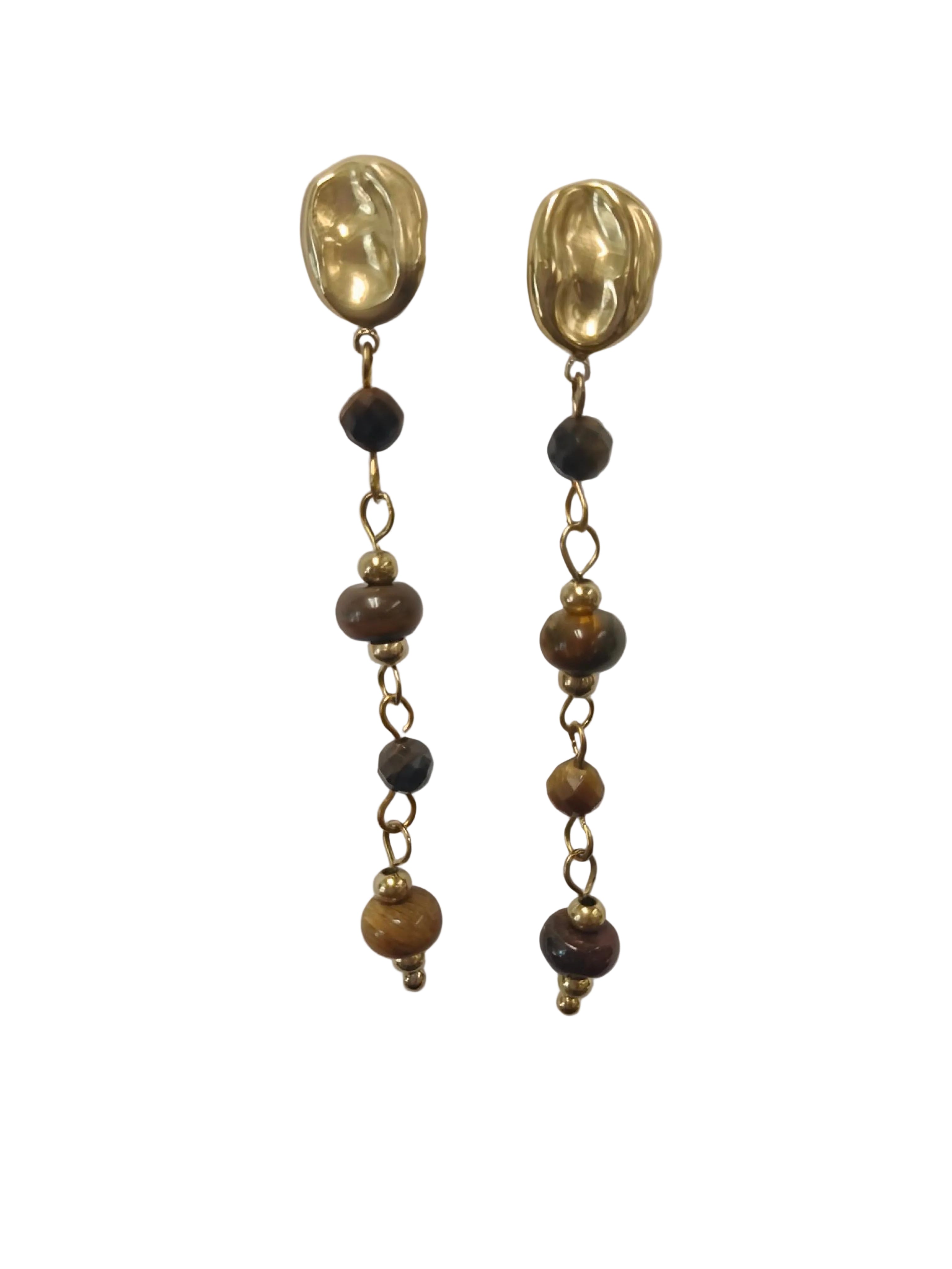 Imagen 0 de Pendientes en acero dorado con piedras Dorado