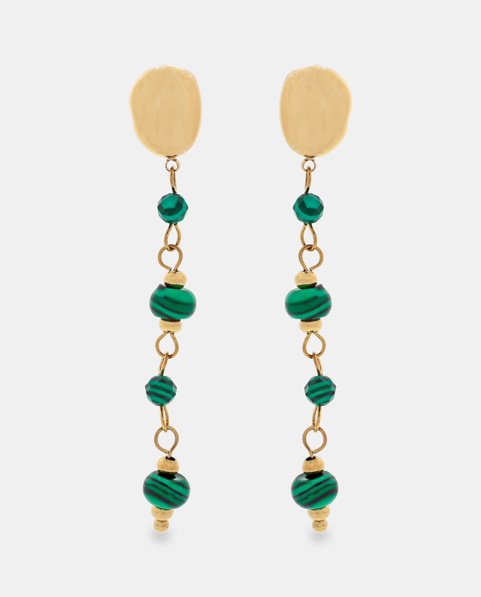 Imagen 0 de Pendientes en acero dorado con piedras Dorado
