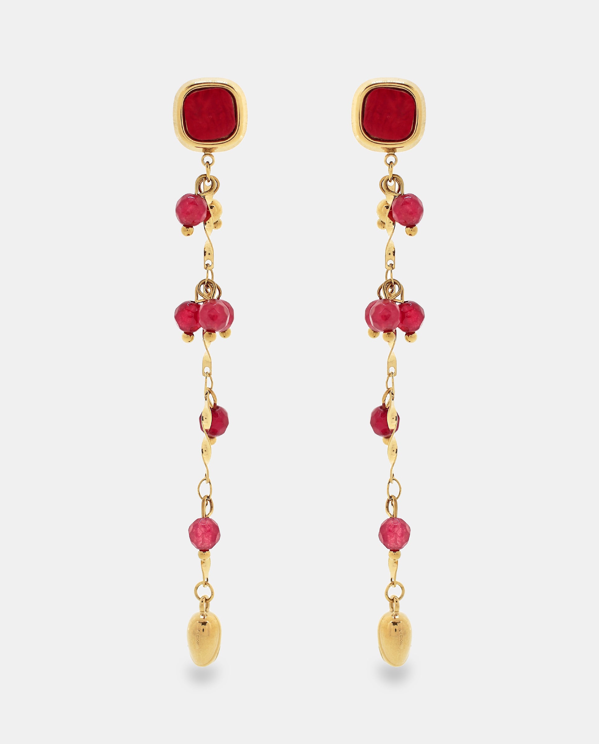 Pendientes en acero con piedras - Neckmarine - Dorado Dorado-1