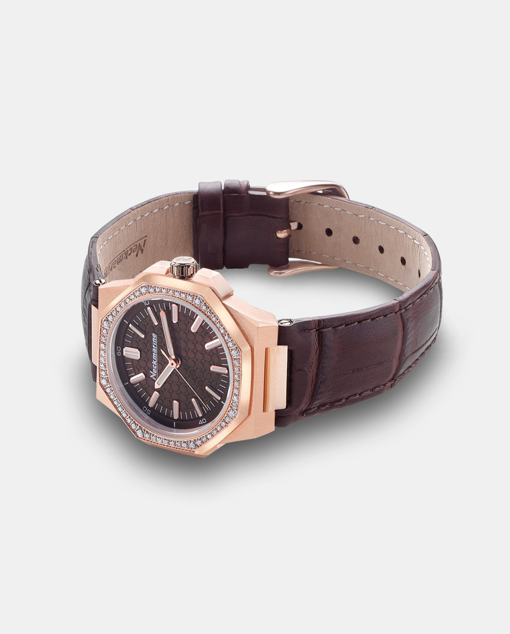 Reloj de mujer sea line cuarzo de piel - Neckmarine - Marrón Marrón-3