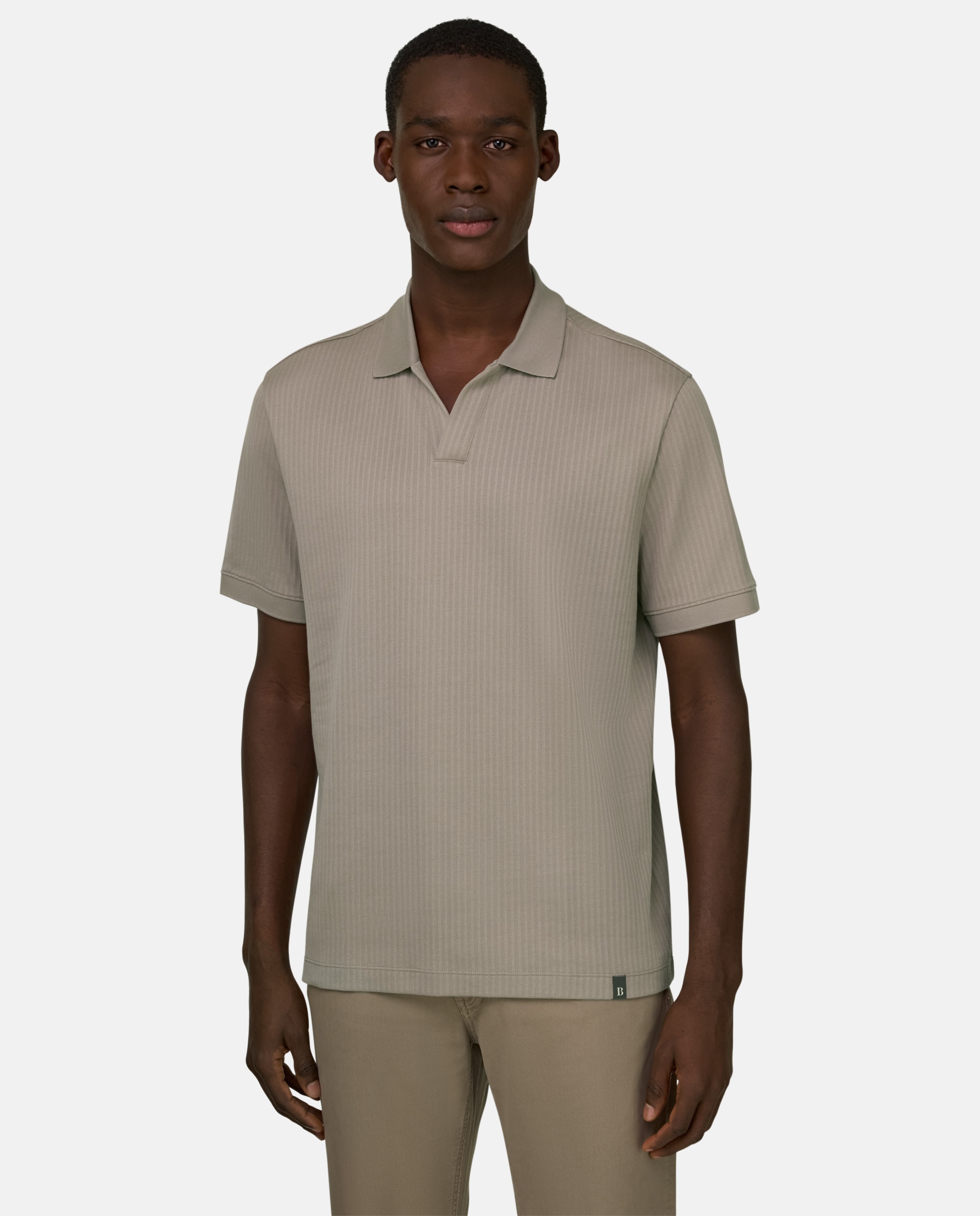 Imagen 0 de Polo de algodón pima jacquard Topo